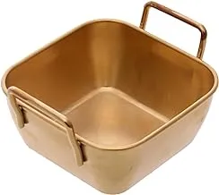 Generic Stainless Steel High Quality Square Shaped Deep Casserole With Strong Handles And Elegant Design Practical For Kitchen 10 x 10 Cm - Gold