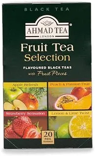 Ahmad Tea Fruit Tea Selection of 4 Fruit Black Teas, 20 Teabags