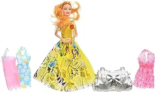 accessories shop Plastic Bride Yellow Hair With Change Clothes Amazing Design And Bag Silver add More Funny For Children Set Of 9 Pieces - Multicolor