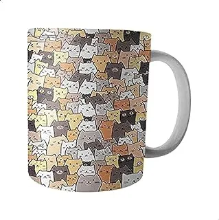 Smiling Cats Printed Ceramic Mug - Multicolor