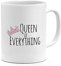 Ceramic Queen Of Everything Pink Crown Girl Mug White