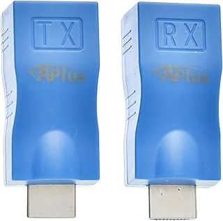 Generic APlus AB-55E HDMI Extender By Cat-5e/6 Cable For Multi Devices set Of 2 Pieces - Light Blue