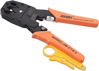 Jakemy JM- CT4-3 Modular Plug Tool With Cable Cutter And Practical For Multi Devices Set of 2 Pieces RJ-45 / RJ-11 / RJ-12 - Multicolor