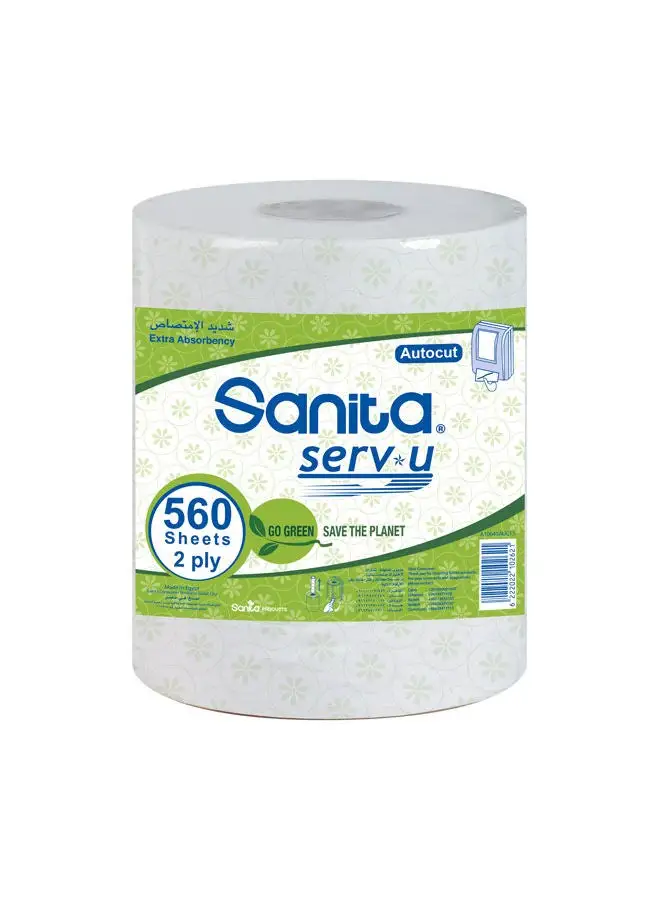 Sanita White Maxi Roll 560 Sheets 1 Roll