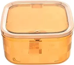 accessories shop Plastic Medium Square Practical Organizer Box Containing Modern Smart Lid With Simple Design And Golden Edges Add More Elegance For Office - Hazel Gold