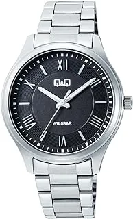 Q&Q WATCHES Q&Q Watch by Citizen Q49B-003PY Men Black Stainless Steel Strap