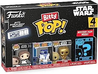 Funko Bitty Pop! Star Wars Mini Collectible Toys 4-Pack - Princess Leia, R2-D2, C-3PO & Mystery Chase Figure (Styles May Vary)