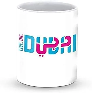 live die dubai white mug