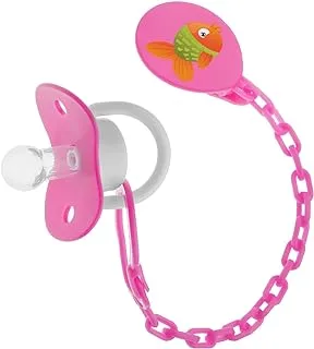 Bubbles pacifier with chain 9-12M Rose