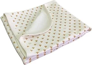 Komkom Baby Cotton Blanket Ecru – Print Hearts Beige