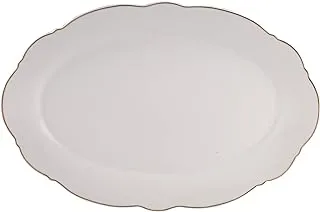 Karaca | Romantic Kayık Tobacco Beyaz 30.5 cm White, 30.5 cm x 20 cm, Porcelain, Serving Plate, Snack Plate, Porcelain, Elegant and Unique Design, Daily and Special Serving Plate