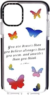 Generic Silicone Back Phone Protection Case With Butterflies Print Design And Strong Safety Edges For Iphone 11 - Multi Color