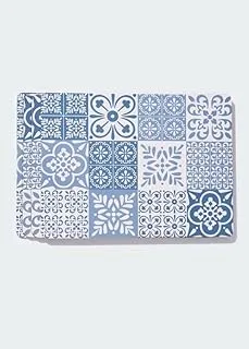 Matalan Tile Print Placemats 4-Pieces, 28.5 cm x 21 cm Size, Blue