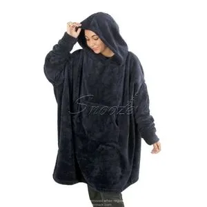 Snooze Snooze, Over-sized Wearable Blanket With Hodi, Dark Blue