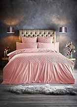 Matalan Nicole Farhi Quilted Velvet Duvet Cover, 230 cm x 220 cm Size, Pink