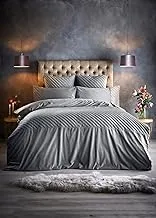 Matalan Nicole Farhi Quilted Velvet Duvet Cover, 260 cm x 220 cm Size, Grey