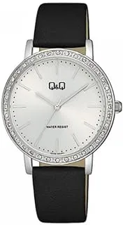 Q&Q WATCHES Q&Q Analog Ladies Watch with Leather Strap Black Q33B-004PY