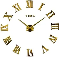 Roman letter sticker large size 3D Wall Clock (110 by 110 and below) cm gold color