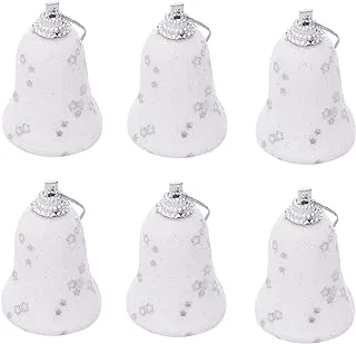 Generic Plastic Decorative Shining Bells With Modern Design For Christmas Tree Decorations Set Of 6 Pieces - Multi Color