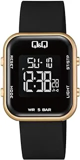 Q&Q Digital Clear Dial Girl's Watch-M207J003Y, Gold, strap