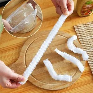 Flexible Lids For Food Storage, Stretchable Plastic Lids.100 Pcs