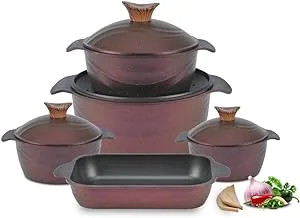 Neoklein Granite Healthy Non-Stick Kitchen Cookware Set of 9 Pieces with Royal Tajen