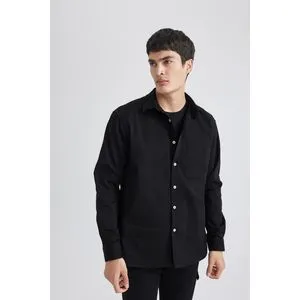 Defacto Man Relax Fit Woven Long Sleeve Shirt