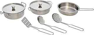 Generic Stainless Steel Kitchenwares Kit Containing Goblet And Pots Help To Improve Imagination For Kids Set Of 8 Pieces - Silver