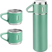 Little Feet Big Dreams Stainless Steel Thermo 500ml/16.9oz Vacuum Insulated Bottle with Cup for Coffee Hot drink and Cold drink water flask - Green