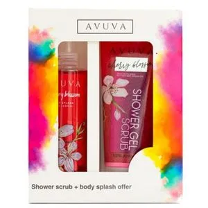 Avuva Cherry Blossom Bath 253ml & Shower Car 185ml Bundle – 2 PCs