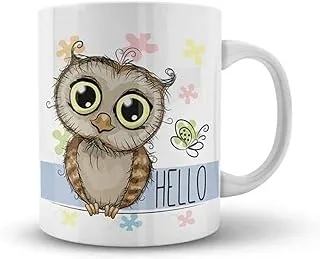 Ceramic Mug - White - Owl