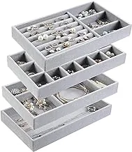 Jewelry Drawer Velvet Organizer Set 4 Pieces