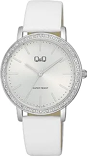 Q&Q WATCHES Q&Q Analog Ladies Watch with Leather Strap White Q33B-001PY