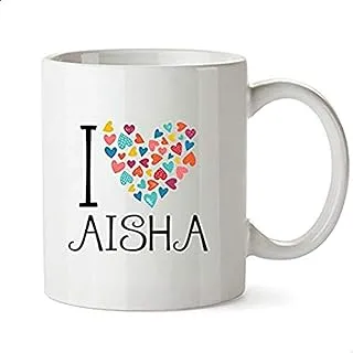 i love aisha coffee ceramic Printed Mug