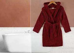 Jacquarddina Egyptian Kids Bathrobe in Burgundy - 100% Cotton, Quick-Dry - Soft and Absorbent for Home and Beach Use