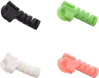 Silicone Cable Protection Collection With Suction PUMP for iPhone/MacBook set Of 4 Pieces - Multicolor