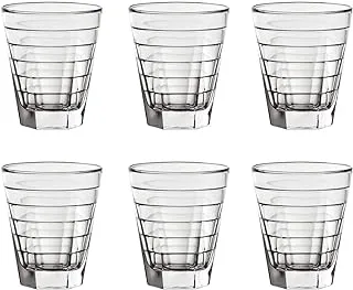 ViDiVi Baguette Glass Tumbler 6 Pieces Set, 340 ml Capacity, Transparent