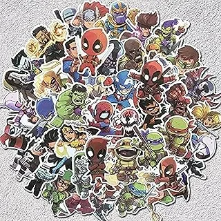 AQK Waterproof Super Hero Stickers For Marvel DC Graffiti Sticker, 50 Pieces