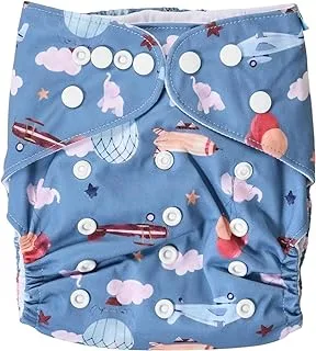 Mix&Max Microfiber Baby Washable Diapers Printed Shapes For Unisex-Blue