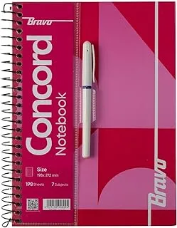 Bravo New Concord Notebook with Pen, Large, 198 Sheets, Pink