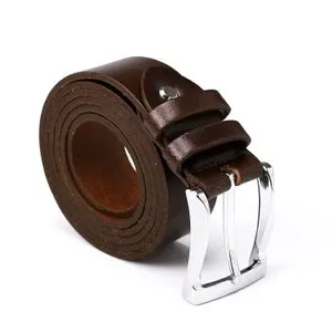 Activ Plain Pattern Leather Belt - Brown