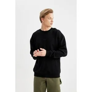 Defacto Man Comfort Fit Hooded Long Sleeve Knitted Sweat Shirt