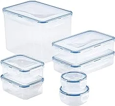 LocknLock 7-Piece Nestable Starter Storage Set CLEAR (Brown Carton Packing) HPL829CLQ7-1