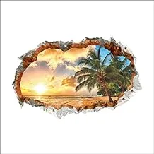 Sunset sea beach wall sticker decorative stickers living bedroom home décor