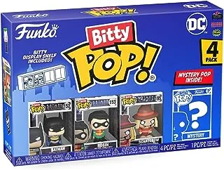 Funko Bitty Pop! DC Mini Collectible Toys - Batman, Robin, Scarecrow & Mystery Chase Figure (Styles May Vary) 4-Pack