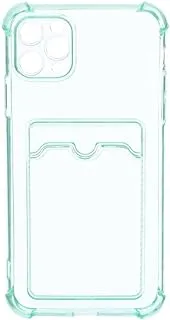 Silicone Back Phone Protection Cover With Silicone Pocket And Safety Edges For Iphone 11 Pro Max 6.5 - Transparent Green