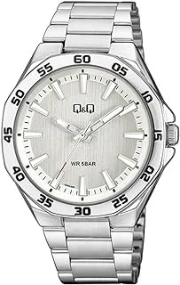 Q&Q WATCHES Q&Q Men's Watch QZ82J201Y - Analog Display, Stainless Steel Strap - Silver