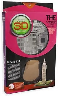 Laser Etching Steel Model - 3D Puzzle - Famous World Buildings - Big Ben - Lt8809C, 8+