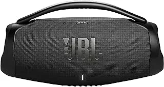 JBL Boombox 3 Wi-Fi Powerful Wi-Fi and Bluetooth Speaker, Deep Bass, 3-Way Speaker, 24H Battery, 3D Dolby Atmos, Waterproof & Dustproof, Built-In Charger, Self-Tuning Feature - Black, JBLBB3WIFIBLKUK