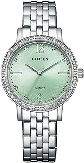 Citizen Quartz Crystal Silver Dial Ladies Watch EL3100-55A